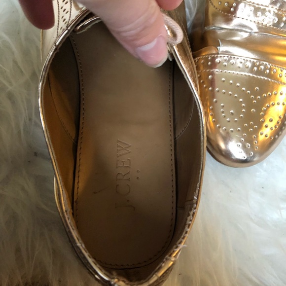 J. Crew Factory Rose Gold metallic oxfords 9.5 - Picture 5 of 7